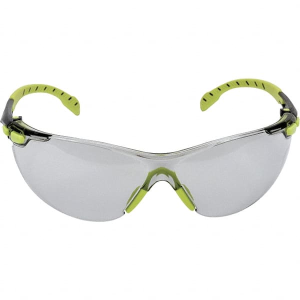 3M - Gray Lenses, Frameless Safety Glasses - Anti-Fog, Green Frame, Size Universal, Wrap Around - Exact Tooling