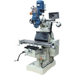 Baileigh - 9" Table Width x 42" Table Length, Step Pulley Control, 1 Phase Knee Milling Machine - R8 Spindle Taper, 3 hp - Exact Tooling