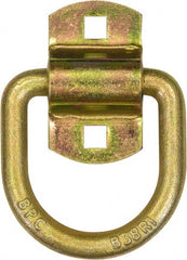 Buyers Products - Steel with Galvanized Zinc Coating D-Ring with 2-Hole Mounting Bracket - 3-1/2" Long, Yellow, For Use with Cargo Control - Exact Tooling