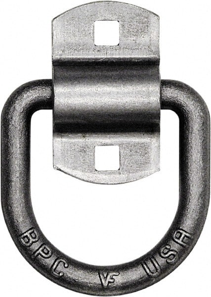 Buyers Products - Steel D-Ring with 2-Hole Mounting Bracket - 3-1/2" Long, Gray, For Use with Cargo Control - Exact Tooling