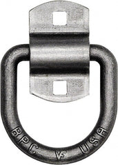 Buyers Products - Steel D-Ring with 2-Hole Mounting Bracket - 3-1/2" Long, Gray, For Use with Cargo Control - Exact Tooling