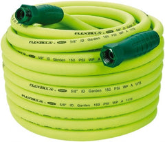 Legacy - 100' Long Garden Hose - 5/8" Diam, 3/4" GHT, Hybrid Polymer, 150 psi, All Season, Green - Exact Tooling