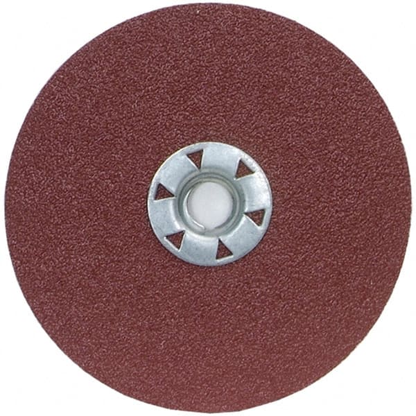 Merit Abrasives - 7" Disc Diam, 24 Grit, Ceramic Alumina Quick Change Disc - Type S Attaching System, Coated, Brown, 8,600 RPM - Exact Tooling