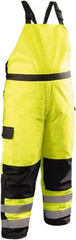 OccuNomix - Size 3XL, Yellow, Snap Front, Cold Weather Bib Overall - Polyester, 7 Pockets, Elastic Waistband - Exact Tooling