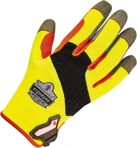 Ergodyne - Size 2XL (11) Work Gloves - Uncoated, Hook & Loop Cuff, Full Fingered, Lime Green, Paired - Exact Tooling