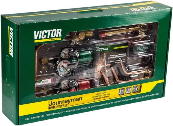 Victor - 8" Cutting Capacity, 3" Welding Capacity, Oxygen & Acetylene Torch Kit - Journeyman Edge 2.0 - Exact Tooling