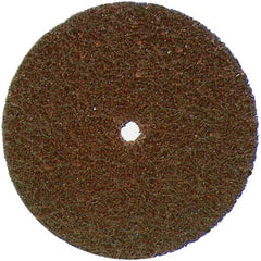 Merit Abrasives - 4-1/2" Coarse Grade Aluminum Oxide Deburring Disc - 7/8" Center Hole, Hook & Loop Connection, Brown, 11,000 Max RPM - Exact Tooling