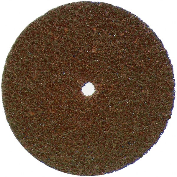 Merit Abrasives - 5" Coarse Grade Aluminum Oxide Deburring Disc - 7/8" Center Hole, Hook & Loop Connection, Brown, 10,000 Max RPM - Exact Tooling