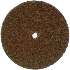 Merit Abrasives - 5" Coarse Grade Aluminum Oxide Deburring Disc - 7/8" Center Hole, Hook & Loop Connection, Brown, 10,000 Max RPM - Exact Tooling