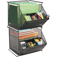 Safco - Black File Boxes-Storage - Steel Mesh - Exact Tooling