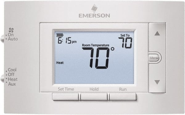 White-Rodgers - 50 to 99°F, 2 Heat, 1 Cool, Digital Programmable Multi-Stage Thermostat - 20 to 30 Volts, 1.77" Inside Depth x 1.77" Inside Height x 5-1/4" Inside Width, Horizontal Mount - Exact Tooling