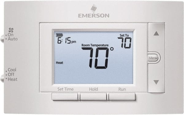 White-Rodgers - 50 to 99°F, 1 Heat, 1 Cool, Digital Programmable Thermostat - 20 to 30 Volts, 1.77" Inside Depth x 1.77" Inside Height x 5-1/4" Inside Width, Horizontal Mount - Exact Tooling