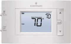 White-Rodgers - 50 to 99°F, 1 Heat, 1 Cool, Digital Nonprogrammable Thermostat - 20 to 30 Volts, 1.77" Inside Depth x 1.77" Inside Height x 5-1/4" Inside Width, Horizontal Mount - Exact Tooling