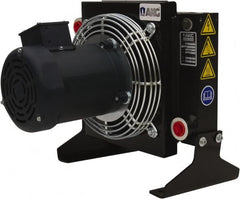 AKG Thermal Systems - SAE #12, 1 Fan Mount, Liquid-To-Air Aluminum Brazed Process Equipment Heat Exchanger - Oil Cooler, Ethylene Glycol/Water Mixture Cooler, 13.74" High x 13.78" Wide x 12.56" Deep, 250°F Max - Exact Tooling