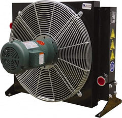 AKG Thermal Systems - SAE #20, 1 Fan Mount, Liquid-To-Air Aluminum Brazed Process Equipment Heat Exchanger - Oil Cooler, Ethylene Glycol/Water Mixture Cooler, 24.03" High x 26.38" Wide x 18" Deep, 250°F Max - Exact Tooling