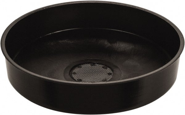 Funnel King - 4-3/8" High x 11-3/4" Diam, Polypropylene, Drum Funnel with Screen - 55 Gal Drum/Pail Capacity - Exact Tooling