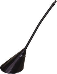 Funnel King - 2 Qt Capacity Galvanized Steel Funnel - 7" Mouth OD, 1/2" Tip OD, 17" Flexible Spout, Black - Exact Tooling