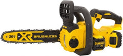 DeWALT - 20 Volt, 25.2 Ft/sec, Battery Powered Chainsaw - 12" Guide Bar Length, 4,200 RPM, 3/8" Chain Pitch, 0.043 Chain Gauge - Exact Tooling