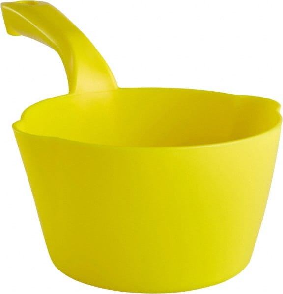 Remco - 32 oz Yellow Polypropylene Round Bottom Scoop - 6.8" Wide x 5.3" Deep Bowl, 5-1/2" Handle Length, 11.6" OAL - Exact Tooling