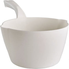Remco - 64 oz White Polypropylene Round Bottom Scoop - 8.3" Wide x 4-1/2" Deep Bowl, 5-1/2" Handle Length, 13" OAL - Exact Tooling