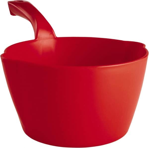 Remco - 64 oz Red Polypropylene Round Bottom Scoop - 8.3" Wide x 4-1/2" Deep Bowl, 5-1/2" Handle Length, 13" OAL - Exact Tooling