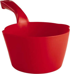 Remco - 32 oz Red Polypropylene Round Bottom Scoop - 6.8" Wide x 5.3" Deep Bowl, 5-1/2" Handle Length, 11.6" OAL - Exact Tooling