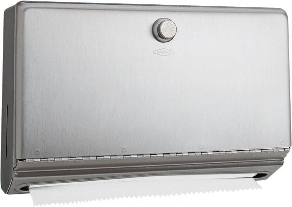 Bobrick - Manual, Stainless Steel Paper Towel Dispenser - 7.13" High x 11" Wide x 4" Deep, 200 C-Fold or 275 Multi-Fold, Silver - Exact Tooling