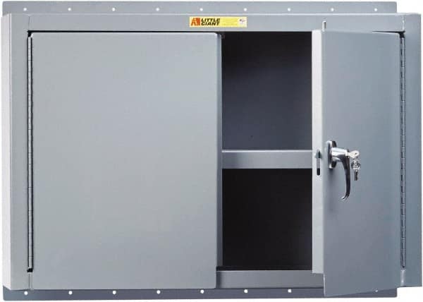 Little Giant - 2 Shelf Wall Storage Cabinet - Steel, 48" Wide x 10" Deep x 24" High, Gray - Exact Tooling