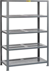 Little Giant - 5 Shelf Starter Open Steel Shelving - 7,500 Lb Capacity, 72" Wide x 72" High x 30" Deep, Gray - Exact Tooling