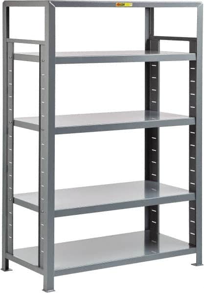 Little Giant - 5 Shelf Starter Open Steel Shelving - 7,500 Lb Capacity, 32" Wide x 72" High x 18" Deep, Gray - Exact Tooling