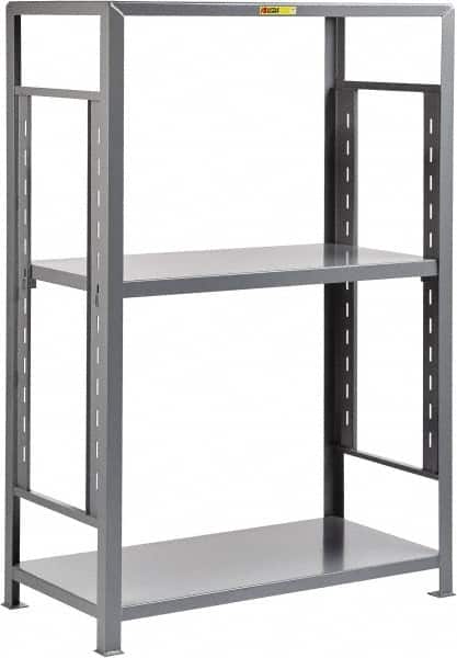 Little Giant - 3 Shelf Starter Open Steel Shelving - 4,500 Lb Capacity, 60" Wide x 72" High x 24" Deep, Gray - Exact Tooling
