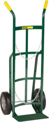 Little Giant - 800 Lb Capacity 47" OAH Cylinder Hand Truck - 8 x 14" Base Plate, Dual Handle, Steel, Solid Rubber Wheels - Exact Tooling