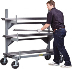 Little Giant - 5.09' High Single Sided Cantilever Rack - With Lip, 4,000 Lb Capacity, 60" Base Length, 19" Arm Length - Exact Tooling