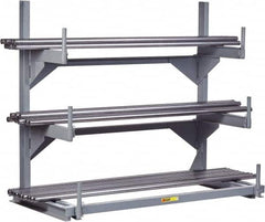 Little Giant - 4-1/4' High Single Sided Cantilever Rack - With Lip, 4,000 Lb Capacity, 48" Base Length, 13" Arm Length - Exact Tooling