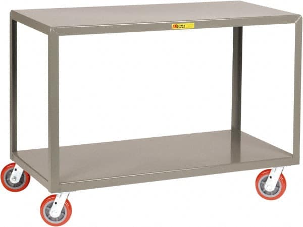 Little Giant - Mobile Table - Fixed Leg, Gray, 72" Long x 30" Deep x 34" High - Exact Tooling