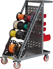 Little Giant - 600 Lb Capacity, 18" Wide x 32" Long x 46-1/4" High Wire Spool Cart - 1 Shelf, Steel, Polyurethane Casters - Exact Tooling