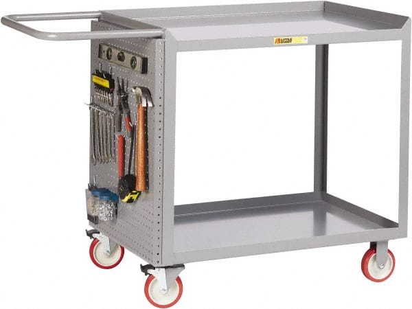 Little Giant - 1,200 Lb Capacity, 24" Wide x 48" Long x 35-1/2" High Maintenance Cart - 2 Shelf, Steel, Polyurethane Casters - Exact Tooling