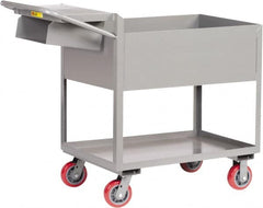 Little Giant - 3,600 Lb Capacity, 18" Wide x 46" Long x 41" High Deep Shelf Cart - 2 Shelf, Steel, Polyurethane Casters - Exact Tooling