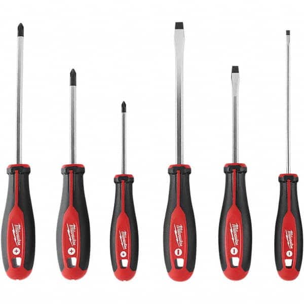 Milwaukee Tool - Screwdriver Sets Screwdriver Types Included: Phillips; Slotted Number of Pieces: 6 - Exact Tooling