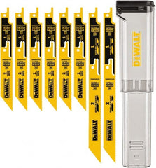 DeWALT - 8 Pieces, 6" to 9" Long x 0.04" Thickness, Bi-Metal Reciprocating Saw Blade Set - Straight Profile, 10-14 to 18 Teeth, Toothed Edge - Exact Tooling