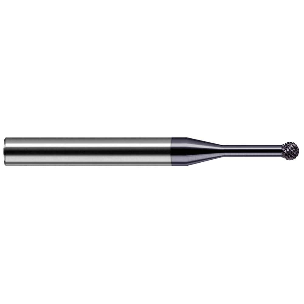 Harvey Tool - 1/16" Cut Diam, 1/8" Shank Diam, Solid Carbide Double Cut Sphere Burr - Exact Tooling