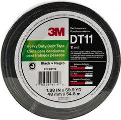 3M - 2" x 54.8m Silver Duct Tape - 11 mil, Rubber Adhesive, Polyethylene Film Backing, Series DT11 - Exact Tooling