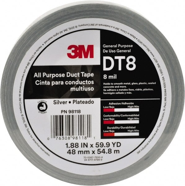 3M - 54.8m x 2" x 11 mil Black Polyethylene Film Duct Tape - Exact Tooling