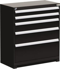 Rousseau Metal - 5 Drawer, Modular Storage Cabinet - Steel, 48" Wide x 24" Deep x 40" High, Black - Exact Tooling