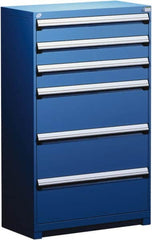 Rousseau Metal - 6 Drawer, Modular Storage Cabinet - Steel, 48" Wide x 24" Deep x 60" High, Avalanche Blue - Exact Tooling