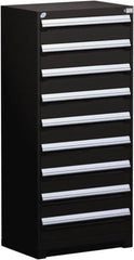 Rousseau Metal - 9 Drawer, Modular Storage Cabinet - Steel, 36" Wide x 24" Deep x 60" High, Black - Exact Tooling
