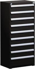 Rousseau Metal - 9 Drawer, Modular Storage Cabinet - Steel, 36" Wide x 18" Deep x 60" High, Black - Exact Tooling