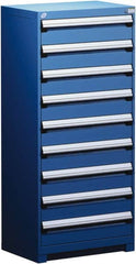 Rousseau Metal - 9 Drawer, Modular Storage Cabinet - Steel, 36" Wide x 18" Deep x 60" High, Avalanche Blue - Exact Tooling