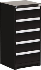 Rousseau Metal - 5 Drawer, Modular Storage Cabinet - Steel, 30" Wide x 27" Deep x 46" High, Black - Exact Tooling