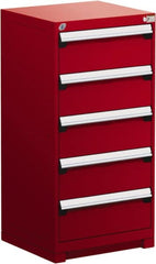Rousseau Metal - 5 Drawer, Modular Storage Cabinet - Steel, 30" Wide x 27" Deep x 46" High, Flame Red - Exact Tooling